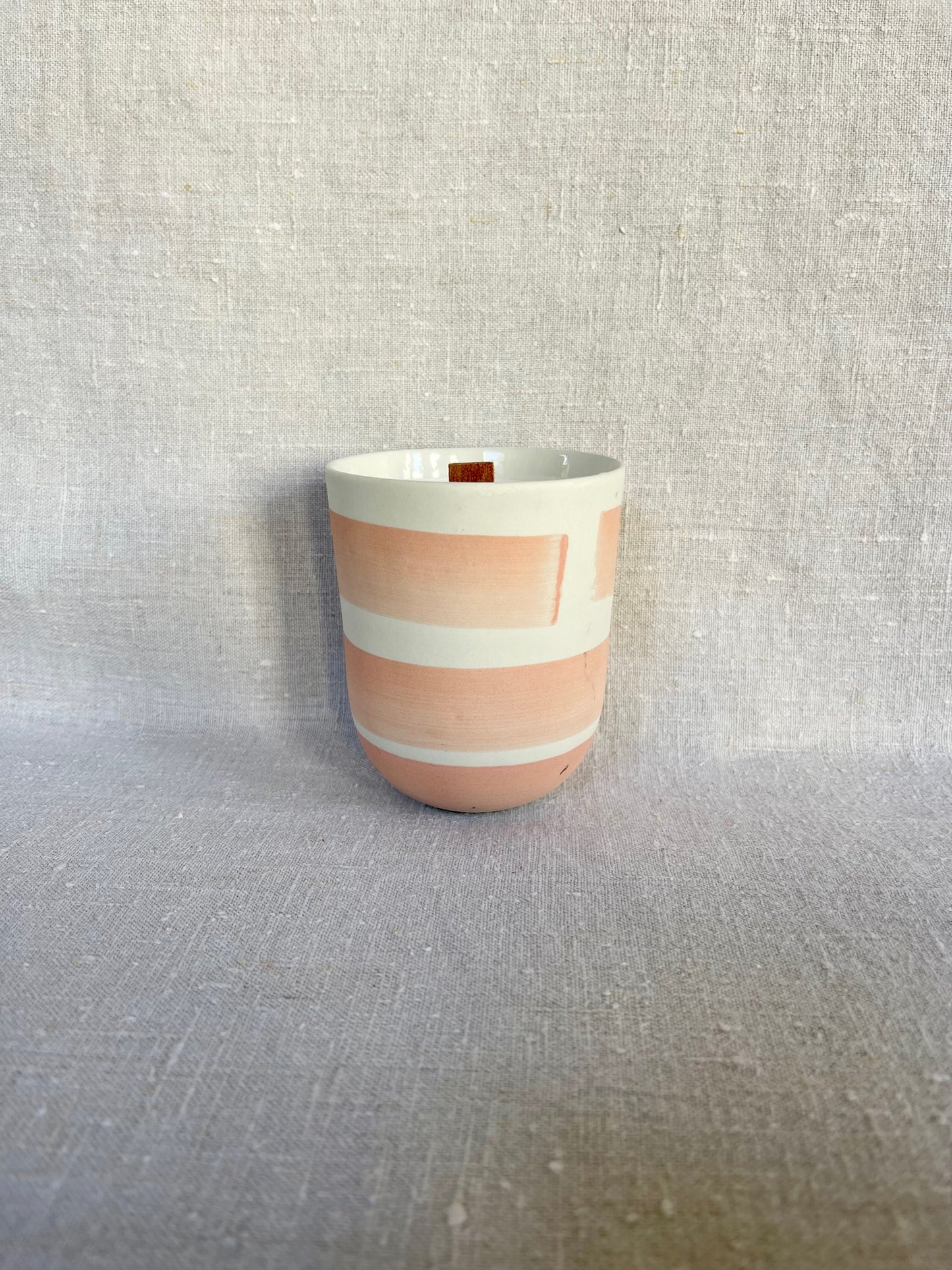 Bougie Mug porcelaine bicolore rose, Collab MSG