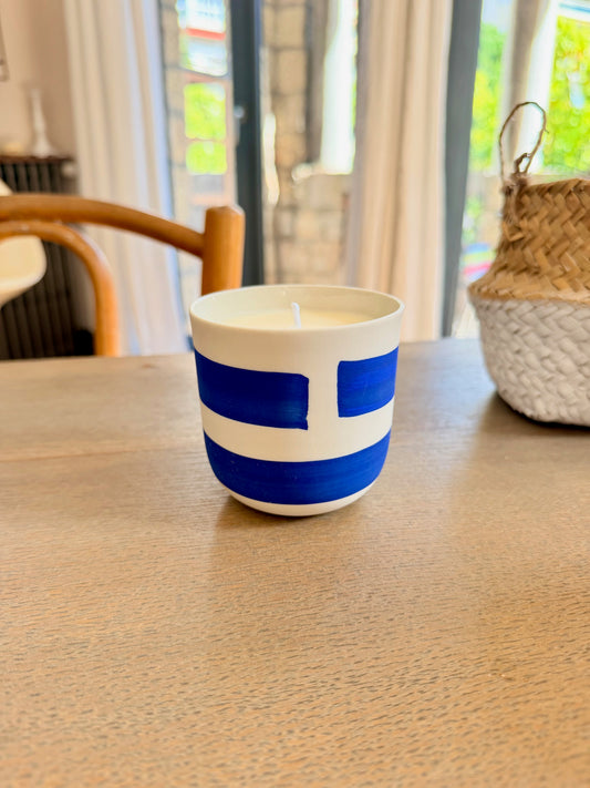 Bougie Mug porecelaine bicolore Bleu klein, Collab MSG