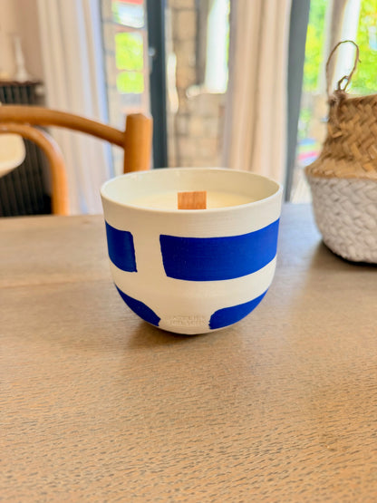 Bougie Large Mug porecelaine bicolore Bleu klein, Collab MSG