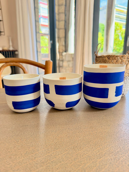 Bougie Large Mug porecelaine bicolore Bleu klein, Collab MSG