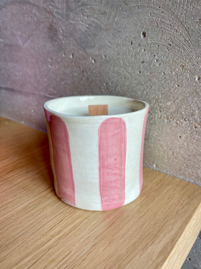 Bougie décor rose, Collab Maison Callaloo