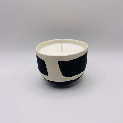 Bougie porcelaine bicolore noire, Petit modele, Collab MSG