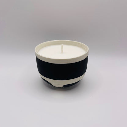 Bougie porcelaine bicolore noire, Petit modele, Collab MSG