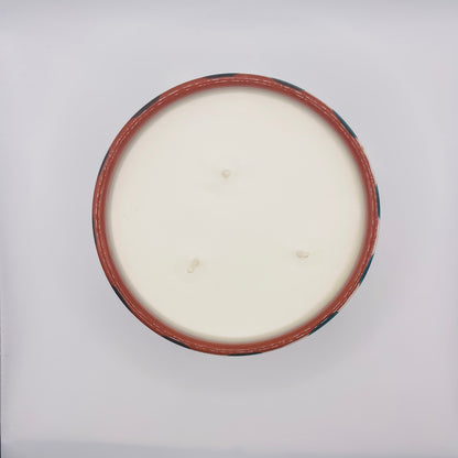 Grande bougie 3 mèches Turquoise, Collab Casa Cubista