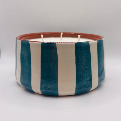 Grande bougie 3 mèches Turquoise, Collab Casa Cubista
